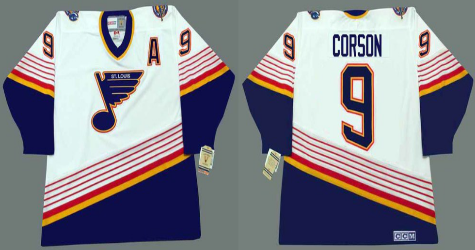 2019 Men St.Louis Blues #9 Corson white CCM NHL jerseys->st.louis blues->NHL Jersey